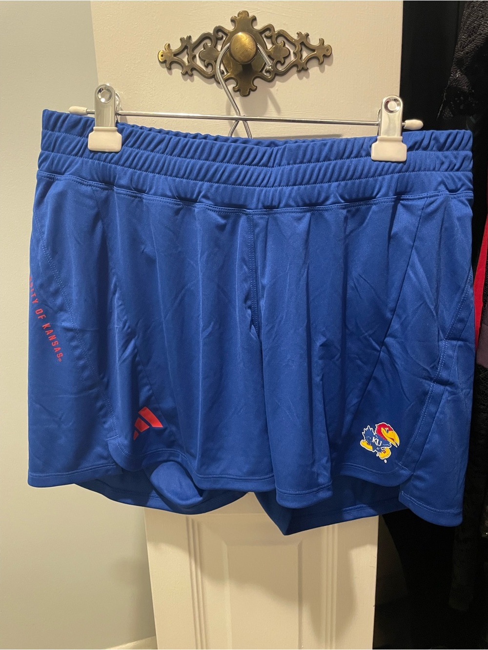 Adidas Official NCAA University of Kansas Jayhawks Women’s AeroReady Shorts - Picture 3 of 15